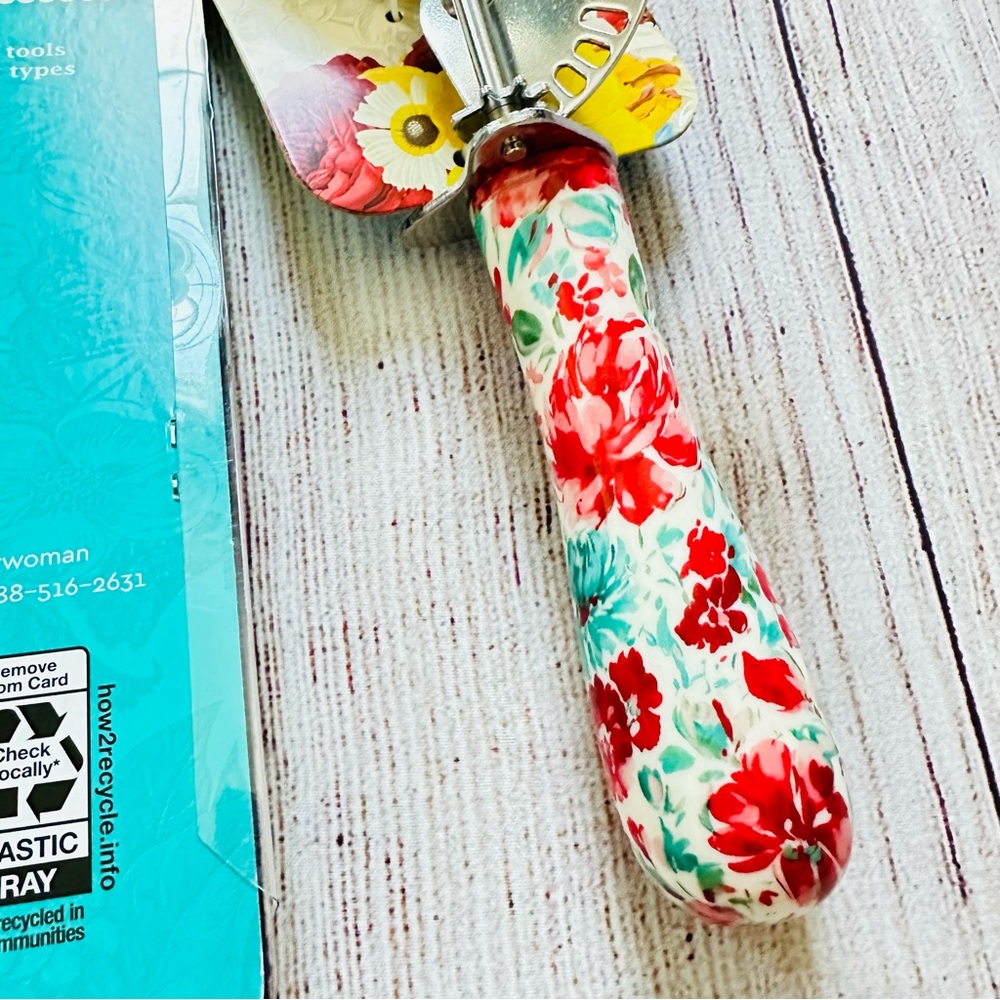 The Pioneer Woman Stainless Ice Creak Scoop Floral Set NEW - Picture 3 of 6